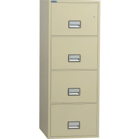 PHOENIX SAFE INTERNATIONAL Phoenix Safe Vertical 25" 4-Drawer Letter Fire and Water Resistant File Cabinet, Putty - LTR4W25P LTR4W25P